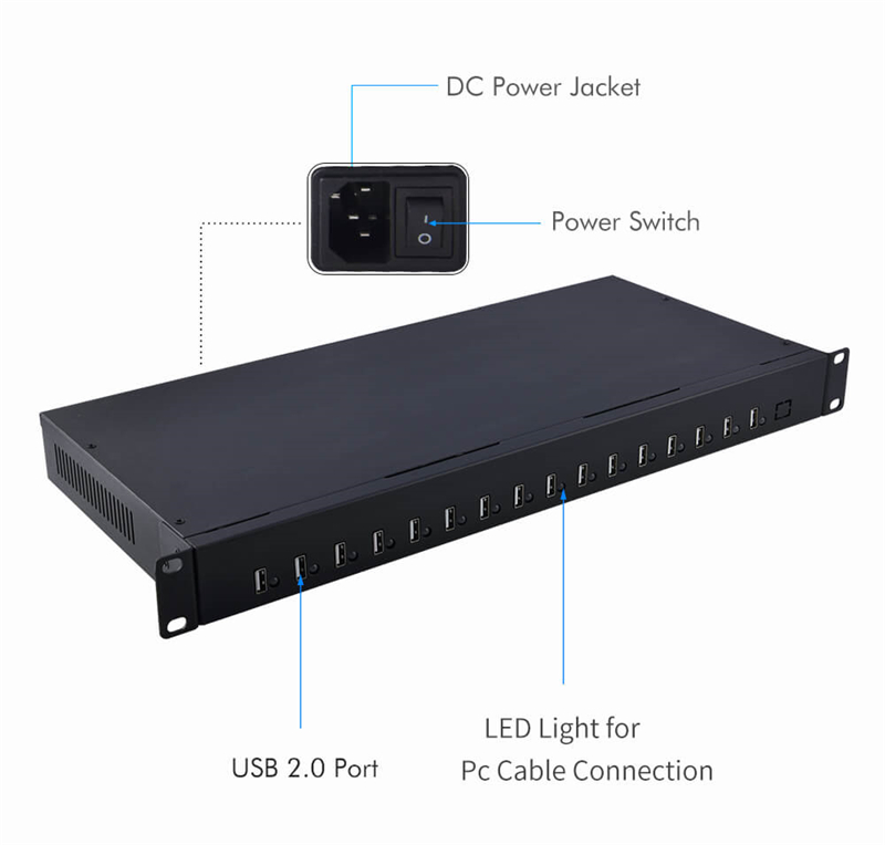 16 ports multiple usb charging station