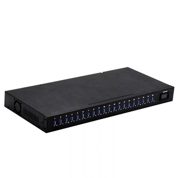19" Rackmount 16 ports USB Charger, 1U Power Outlet StripsLadagogo