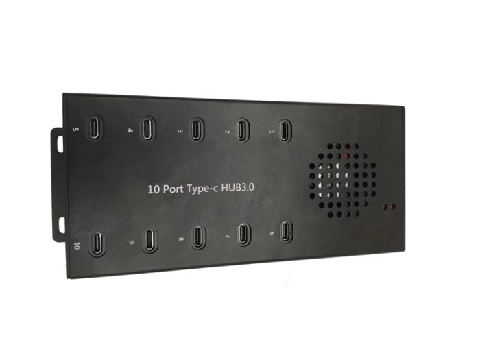 10 Port Industrial USB Type C Charge & Sync Hub