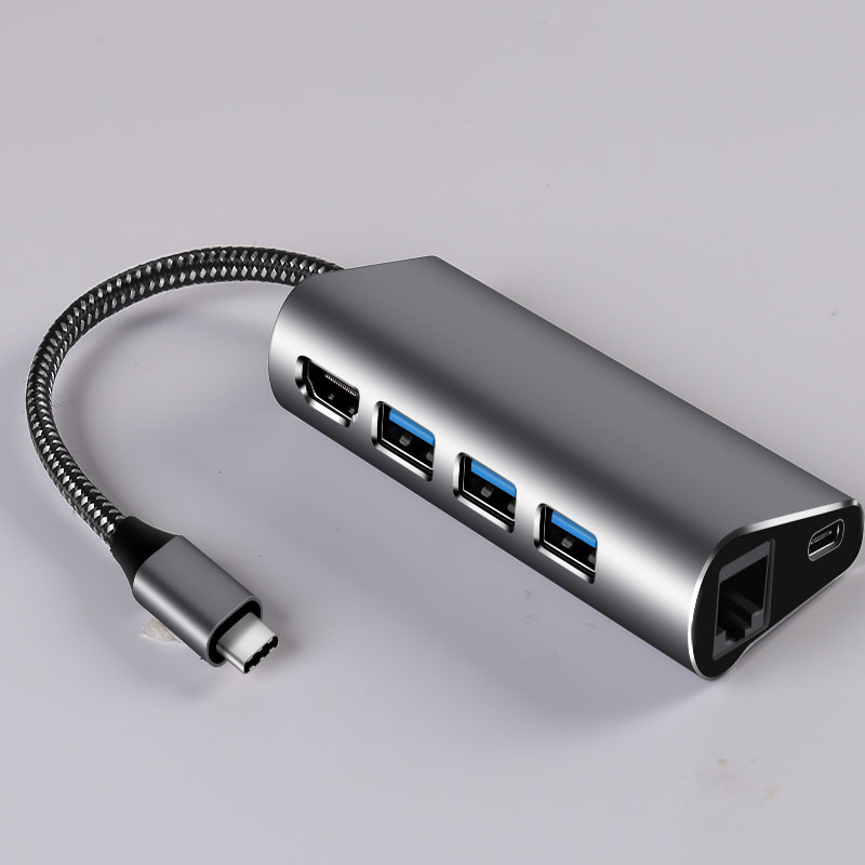 6 in 1 USB 3.1 Hub with HDMI and RJ45 Adapter T291