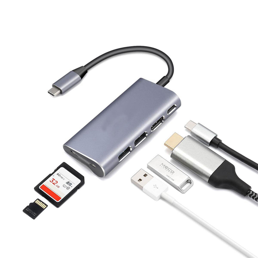 T289 7 in 1 USB-C adapter with multiple connectivity ports