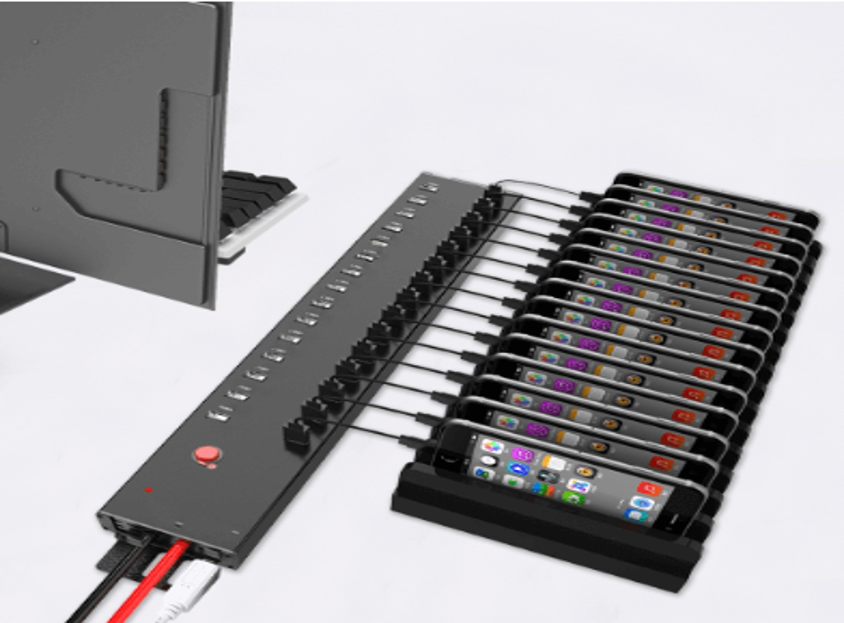 L-26 multi-port USB charger for centralized device charging