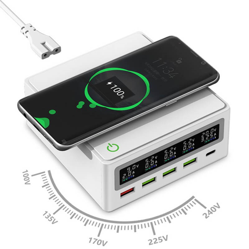 L-26 USB charger with wireless charging phone dock