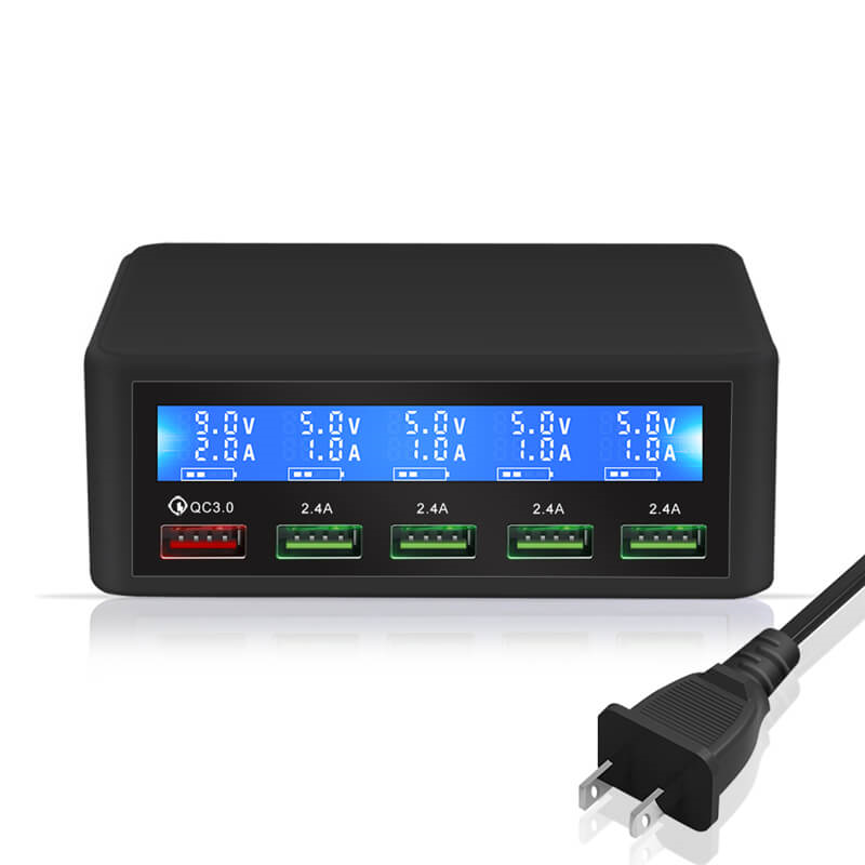 5 Ports USB Charger LC-818 with 1 QC and 4 USB ports