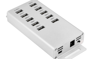 A-10A 10 Port USB 2.0 HUB angled front view