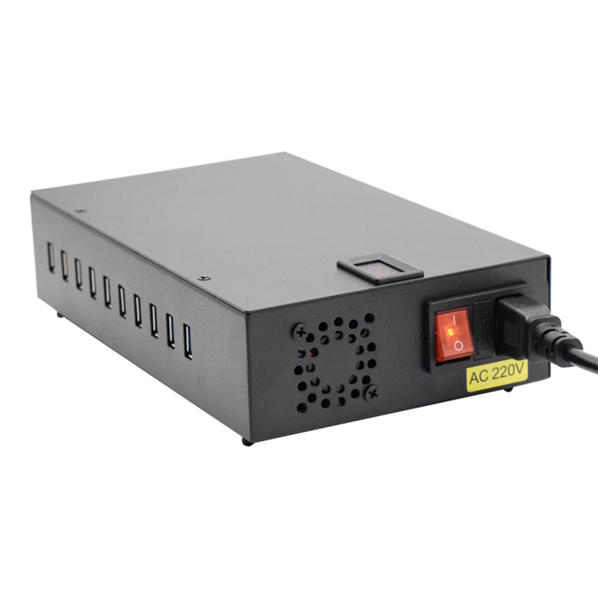 10 Ports USB Charging Station rear angled view