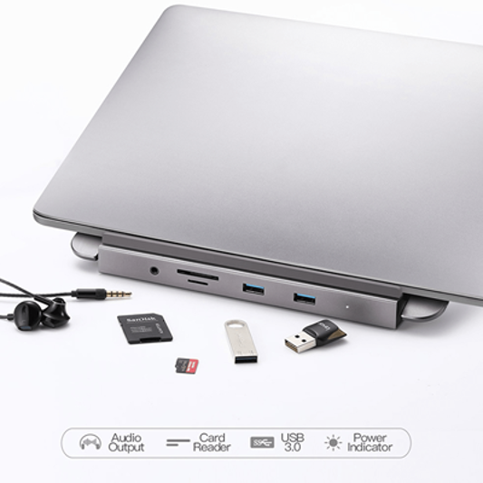 T-230 USB-C docking station connected to laptop