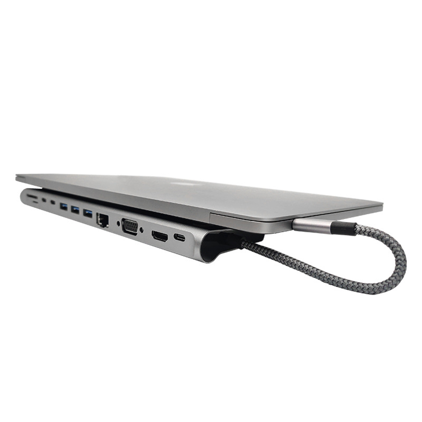 12-in-1 USB-C Hub T282 connected to laptop