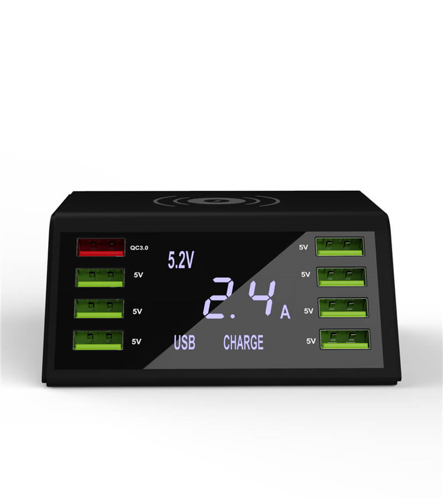 LC-838W 8 Ports USB Charger with wireless charging