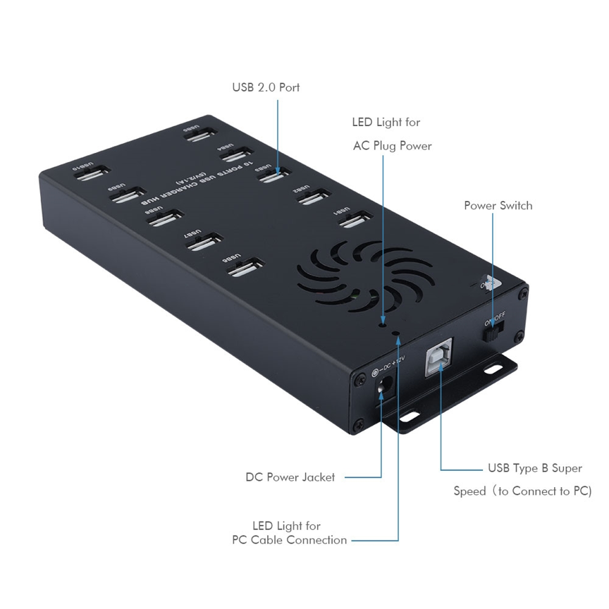 A-10 10 Port Sync&Charge HUB with USB 2.0 ports