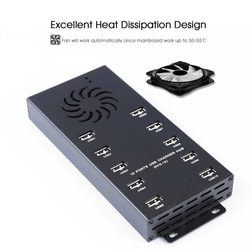 A-10 10 Port Sync&Charge HUB with heat dissipation fan
