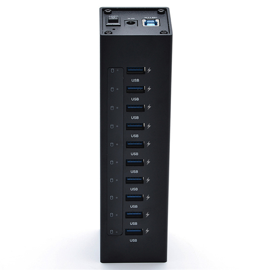 1. B-10A 10 Port USB 3.0 HUB front view with USB ports