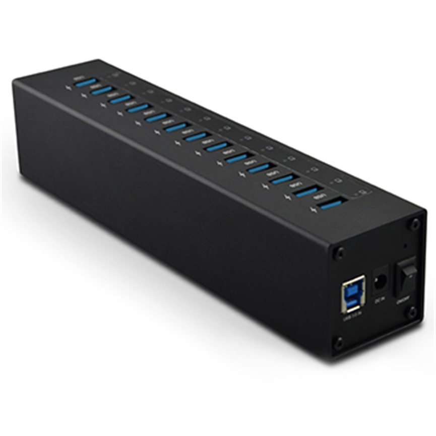 13 Port USB 3.0 HUB B-13 front angled view